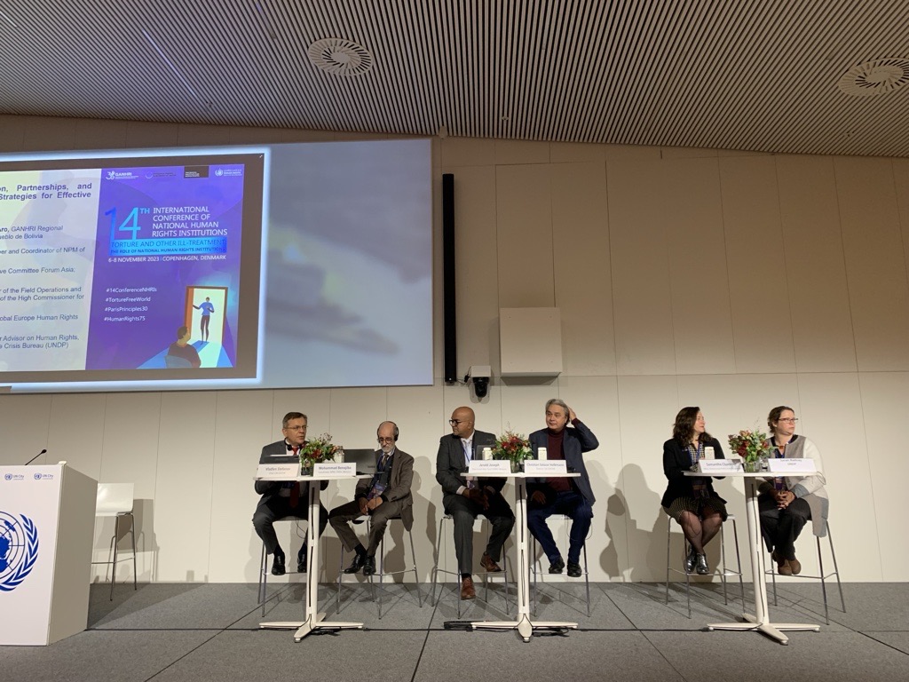 Ganhri1's tweet photo. Last day of #14ConferenceNHRIs starting now with Session 11!
We will identify ways to strengthen new and ongoing partnerships between #NHRIs and other key actors.
Chaired by @UNHumanRights
👥@CNDHMaroc @jeraldjoseph2 Christian Salazar Volkmann @EU_Commission @SarahRattray1 https://t.co/bru86LEEOx