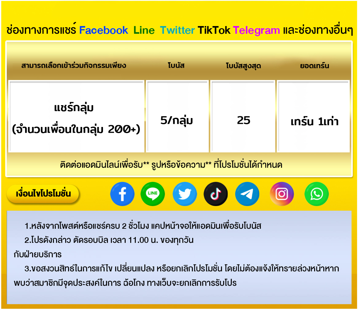 Games_711good's tweet photo. ✏️ภายใน1วันขอรับได้1ครั้ง. 
✏️จำนวนโบนัสจะขึ้นอยู่กับกลุ่มและจำนวนเพื่อนที่แชร์
✏️รับโบนัสสูงสุด 25 บาท
✏️ การโฆษณาผ่านช่องทางแอพพลิเคชั่น Line, Facebook, Instagram ,TikTolk ,Telegram,Twitter และช่องทางอื่นๆ⚡️⚡️
✏️ ต้องแจ้งรับผ่านฝ่ายบริการทุกครั้ง ช่องทางไหนก็ได้ https://t.co/c6GEUFWSMz