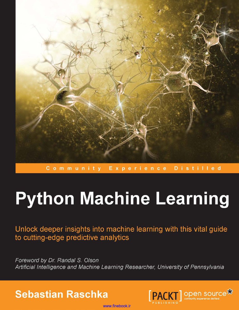 mehmetsongur_'s tweet image. "Python Machine Learning" makine öğreniminin arkasındaki temel teorik ilkeleri, doğru soruları sormaya yönlendirecek şekilde pratik uygulamalarla birleştiren iyi bir kitap. 
Aşağıdaki linkten PDF dosyasına ulaşabilirsiniz...

🔗github.com/thiagordp/mach…