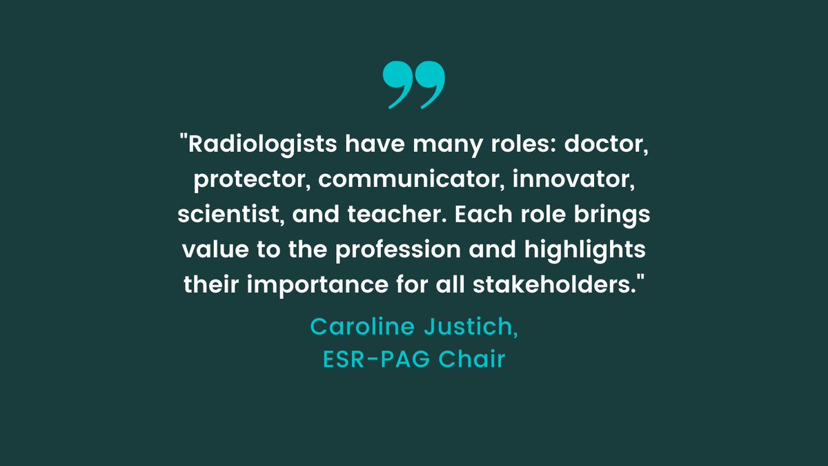 Happy International Day of Radiology! Today we are asking our ESR Patient Advisory Group members to share their views on why radiology is important for patients. See what #ESR_PAG Chair @CarolineJustich has to say about the roles of radiologists⬇️ #IDoR2023 #PatientsInvolved