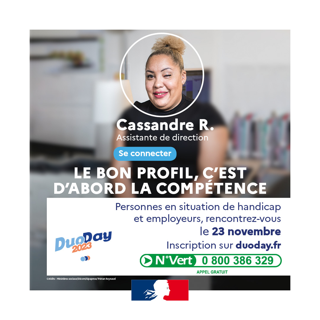 #DuoDay2023 à Alfortville
🛑Si vous êtes en situation de handicap et vous souhaitez découvrir un métier le 23 nov., rejoignez-nous.

Offres:
Conseiller jeunesse
Chargé de mission DGS
Assistante de direction CCAS
Directrice des familles
Infos: duoday.fr
@luccarvounas