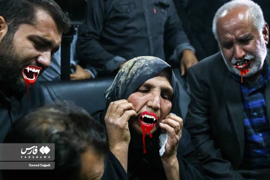 aboutmes7's tweet photo. کی میگه خون‌آشام وجود نداره؟ 
“خانواده عجمیان” یکی از کثیف‌ترین مدل‌های خون‌آشام هستن که به طرز عجیبی هر چقدر خون باشه بازم سیر نمیشن! 
#مهسا_امينی 
#IRGCterroirsts https://t.co/SWmYWjc6Kd