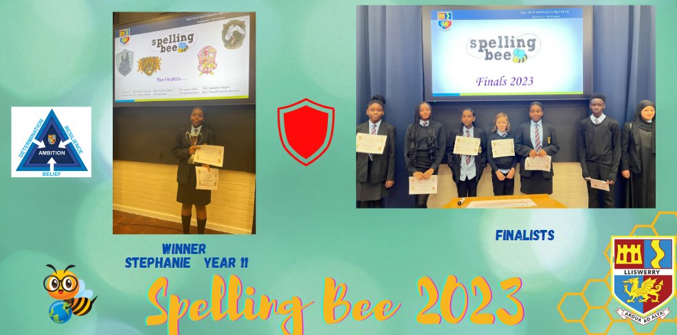LliswerryHigh's tweet photo. 🔴🔵🟡🟢
Well done to all of the learners who took part in last half term's HOUSE EVENT.
🐝Here are the finalists and the winner of the Spelling Bee.
🔴Stephanie in Year 11 representing Llywelyn House
#ArduaadAlta #EffortstoHighThings https://t.co/gUpEl3oKLX