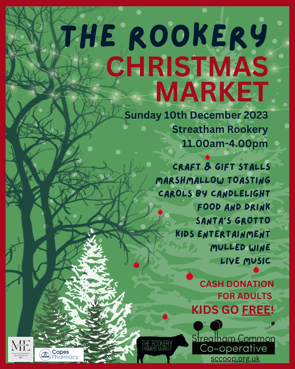 With Halloween and Fireworks season over the countdown to #streathamcommon Rookery #Christmas Market starts!! 🎄🎅
If you love what we do at The Rookery then support us by volunteering or bringing family and friends along!
Contact Sarahjmacadam@sccoop.org.uk for more info