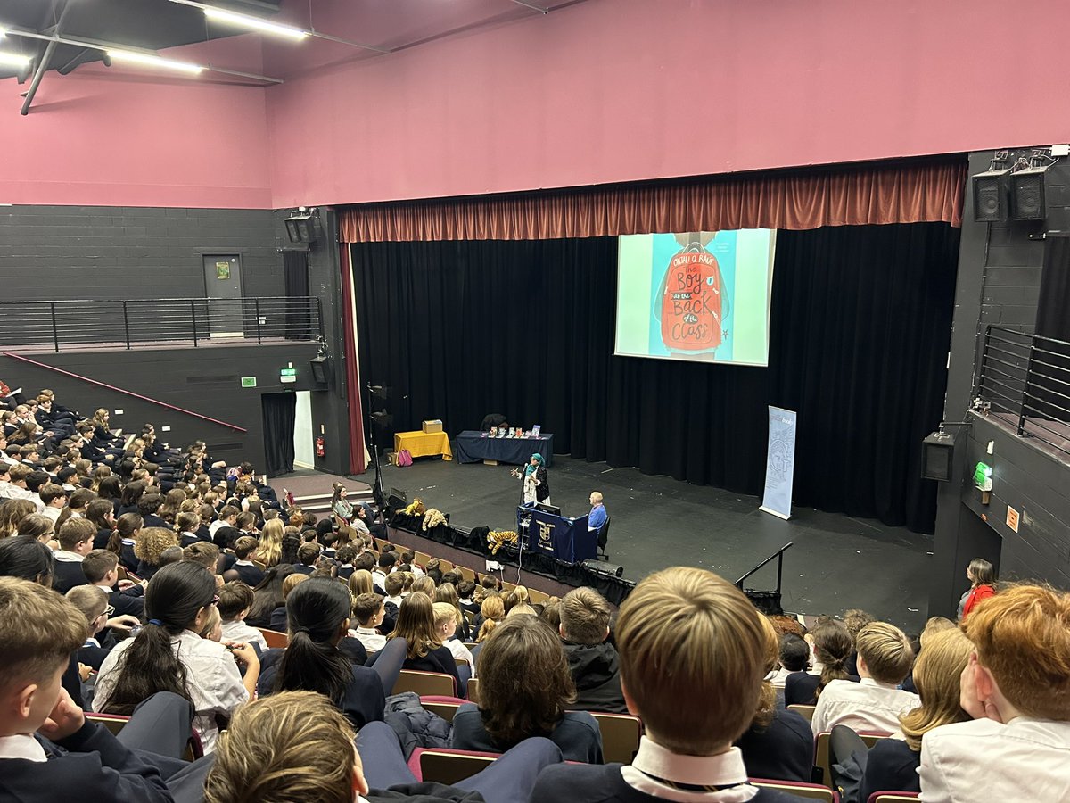 EnglishStanwell's tweet photo. It was wonderful to meet and listen to @OnjaliRauf talk about her writing, and the real world events that inspired her. Huge thanks to @GriffinBooksUK for organising. Onjali's books (some signed) can still be ordered at Griffin &amp; Year 7s have been sent a parentmail discount code. https://t.co/rs6j2VXU9V