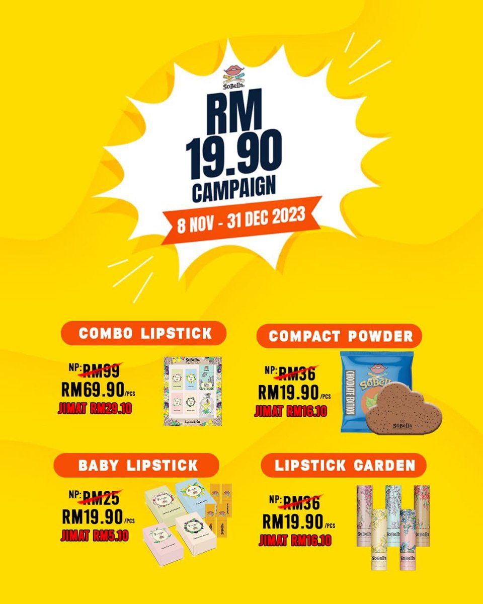 FelishaLilo's tweet image. 𝙍𝙈19.90 𝙎𝘼𝙃𝘼𝙅𝘼‼️

Gila woiiiii!! Murah gilerrrr! Setiap item RM19.90 sahaja. Siapa cepat dia dapat!!

#sobella #makeupsales #sobellasales #promosi #mekap #makeup #promotion #salesobella #sale #Kajang #damansara #semenyih