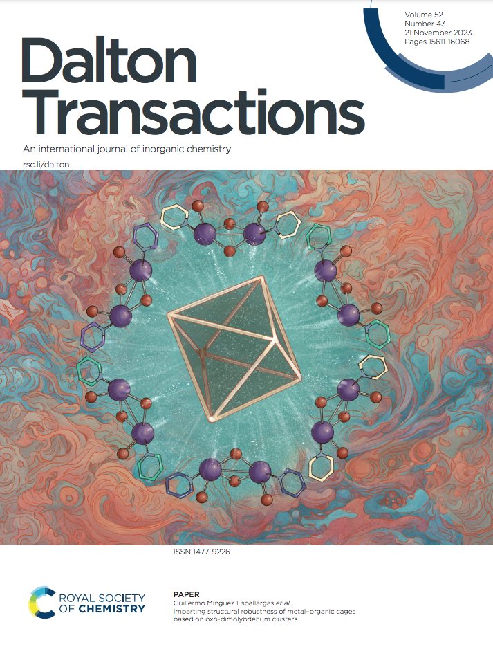 Another incredible cover that we have been able to do with <a href="/rocioiriarte_/">Rocío Iriarte</a>  for the group of <a href="/GMinguezEsp/">Guillermo Minguez Espallargas</a> . Thank you very much, Guillermo, for trusting PRINCIPIA once again... long live <a href="/DaltonTrans/">DaltonTransactions</a>! 
😍😍😍
#cover #science