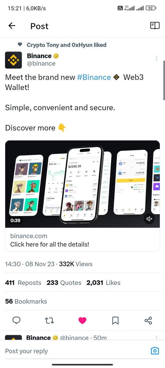 Đúng như hôm qua mình post là #Binance thông báo tích hợp ví web3 vào app Binance. 
Không có launchpad #layerzero  nào cả. Vậy là chấm hết rồi đúng không.
Thôi cất gọn poster #airdrop $ZRO ở đây. Rồi ta đi cày cuốc tiếp.