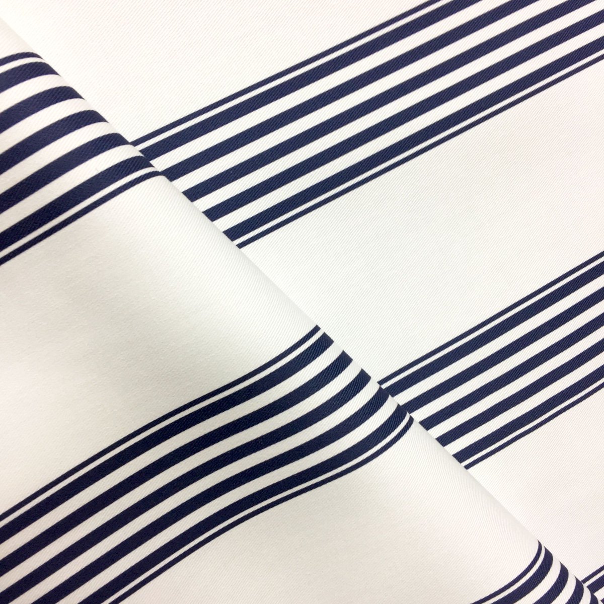 prinfab's tweet image. 💙 This sophisticated stripe pattern looks wonderful on our Drill 255gsm. Thank you Matthew for letting us share a photo. 🤍 

#stripeprint #patternart #printedfabric