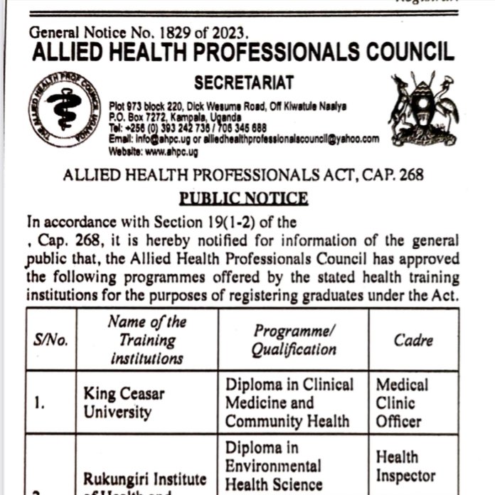 🎉 Exciting News! 🎓The Allied Health Professionals Council has officially approved the Diploma in Clinical Medicine and Community Health program at KCU. This is a major step towards empowering future healthcare professionals. 🌟 #HealthcareEducation #KCUApproved #HealthcarePros