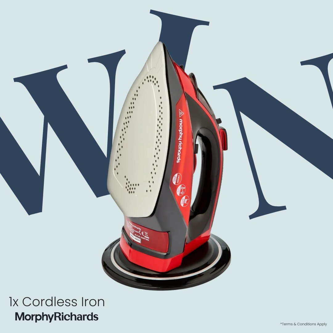 WIN! 🤩

One of our easyCHARGE Cordless Iron- a powerful and convenient iron that allows for hassle-free ironing without the need for cords.

To enter: 
🩵 Like and retweet 
📷Follow @loveyourmorphy
➡️Use the hashtag #loveyourmorphy 

Ts &amp; Cs below.  Good luck!