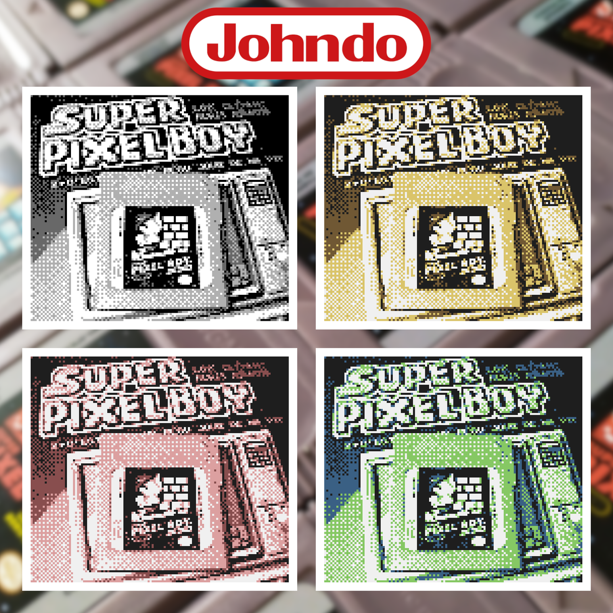 johndostudio's tweet photo. Quelques photos de Super Pixel Boy #GB à la #gameboycamera😊
Le jeu reste disponible et jouable gratos👉https://t.co/Jx7G69ZUbr
Et je rappelle que la version cartouche du jeu est compatible avec le #gameboyprinter🤩
#gameboy #gbcam #pixel #pixelart #gameboyphoto #superpixelboy https://t.co/a3wvW04JrI