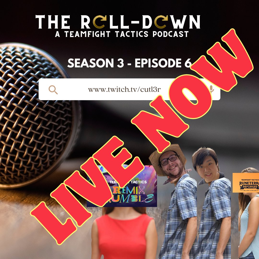 The Roll Down - A TFT Podcast (@therolldown) on Twitter photo We're live!!
Come and join us as we dissect set 10 & the <a href="/ocetft/">Teamfight Tactics Oceania</a> world championship performances!
twitch.tv/cutl3r We're live!!
Come and join us as we dissect set 10 & the <a href="/ocetft/">Teamfight Tactics Oceania</a> world championship performances!
twitch.tv/cutl3r