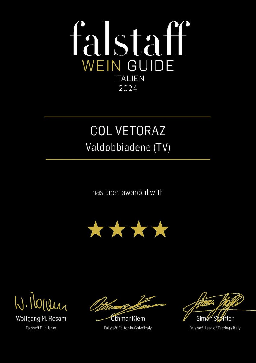 Ci trovate all’interno della guida Falstaff Wein Guide Italien 2024, con le 4 stelle di valutazione per l'eccellenza dei nostri Valdobbiadene DOCG!  Cheers!  #Colvetoraz #valdobbiadene #falstaff #falstaffweineguideitalien #wineawards