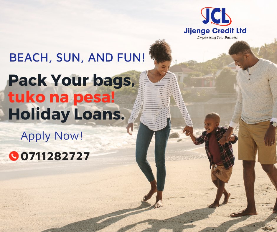 Plan your holiday with ease na Quick Logbook Loans from Jijenge Credit.

Reach out to us;
0726282727 | 0711282727 | info@jijengecredit.com 

Moses Kuria JKIA #JijengeCredit #logbookloans #logbookloans #emergencycash #quickmoney #fastloans #holidayloans #holiday #quickloan