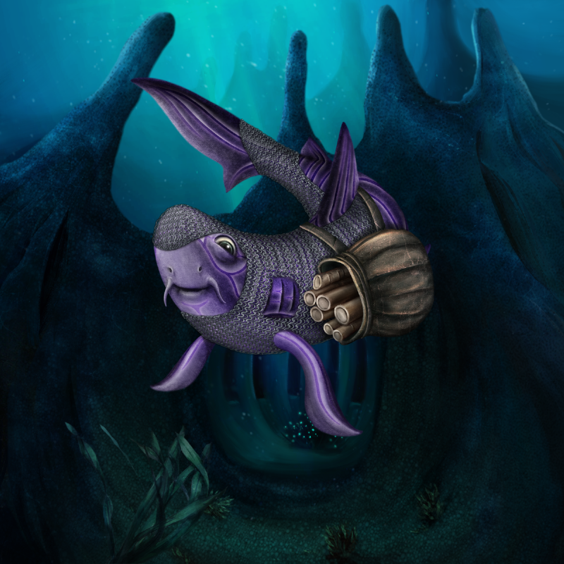 Shielded by the Chainmail armor, Sy'Symba embarks on another adventure to deliver Maps &amp; Plans crucial to the defenses of the Charted World. The small shark is on a huge mission, prioritizing the cause over personal safety.

Sy'Symba #323 is available from the link below: