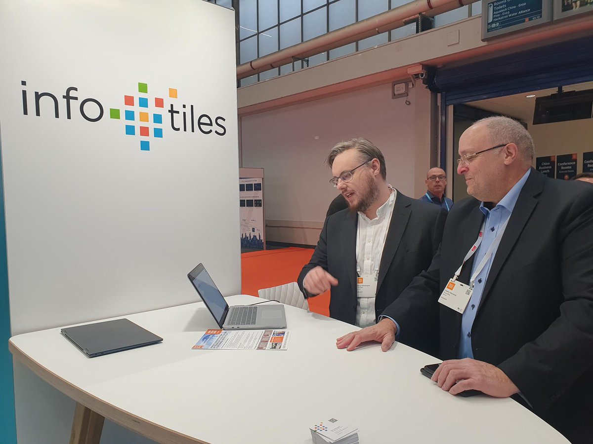 InfoTiles takes the stage at <a href="/Aquatech/">Aquatech</a> Amsterdam Conference 2023 
We are around until November 9th. Meet us at Digital World / AquaStage booth powered by <a href="/SWAN_forum/">SWAN Forum</a> and <a href="/BluefieldWater/">Bluefield Research</a>

#AquatechAmsterdam #DigitalWater #InfoTiles #WaterStewardshipJourney