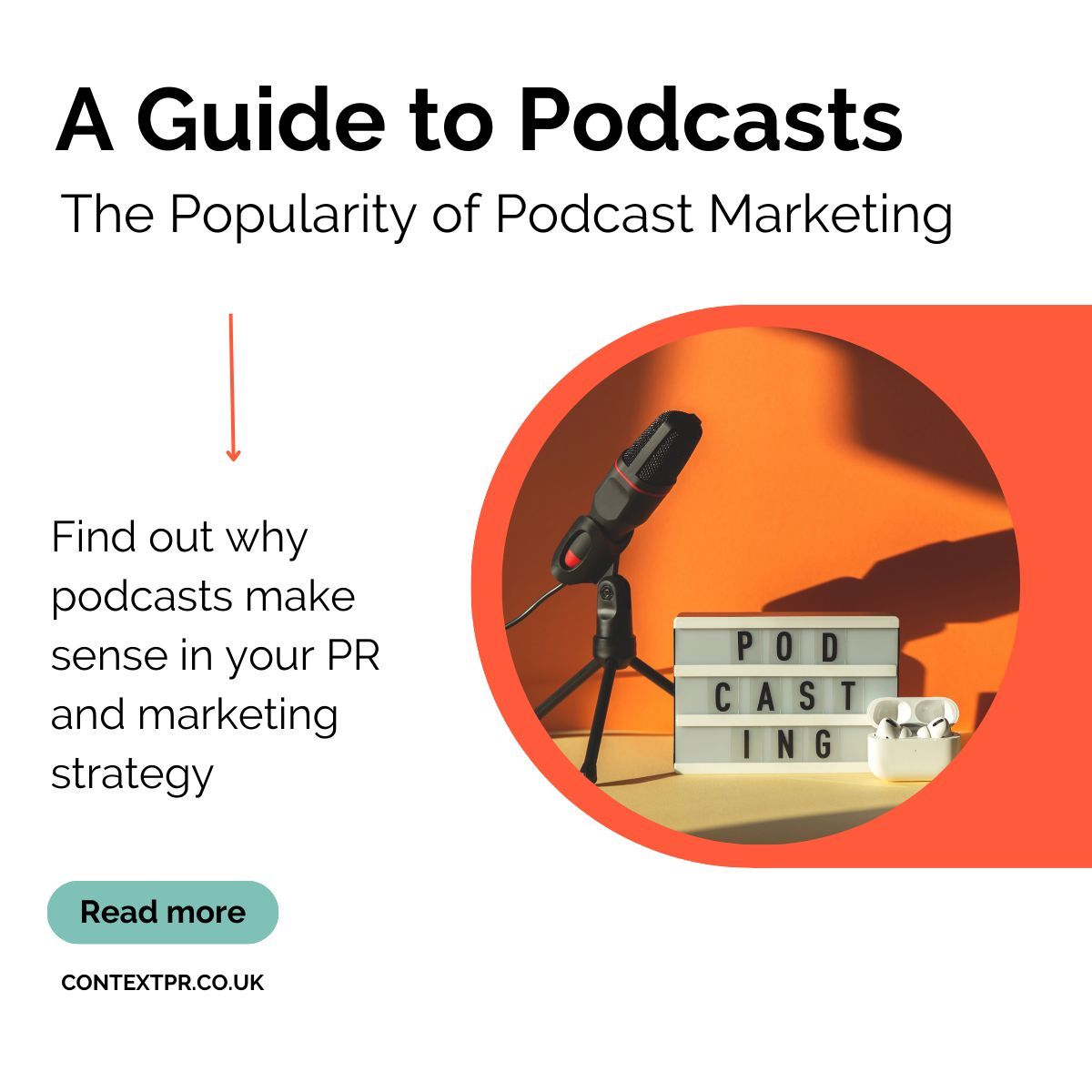 Considering podcast marketing?

Research shows that nearly 20% of people are more likely to consider supporting a brand if it is advertised on their favourite podcast.

Learn why podcasts should be part of PR marketing &amp; content led campaigns: buff.ly/3sqyMtO 

#b2bpr