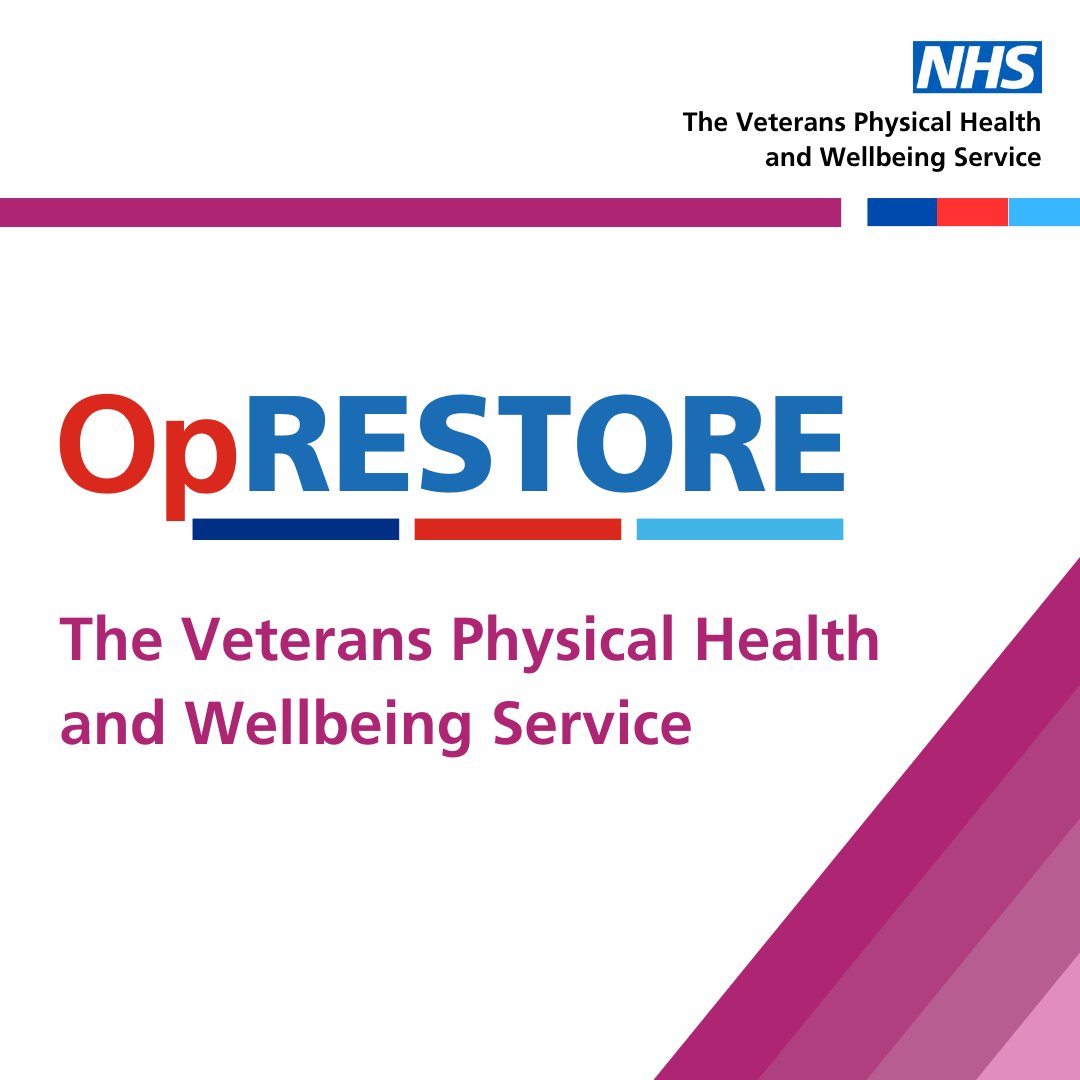Op RESTORE is an NHS service for veterans, reservists and service leavers in England with ongoing service attributable physical health needs. You can find out more at nhs.uk/oprestore @NHS_OpRESTORE