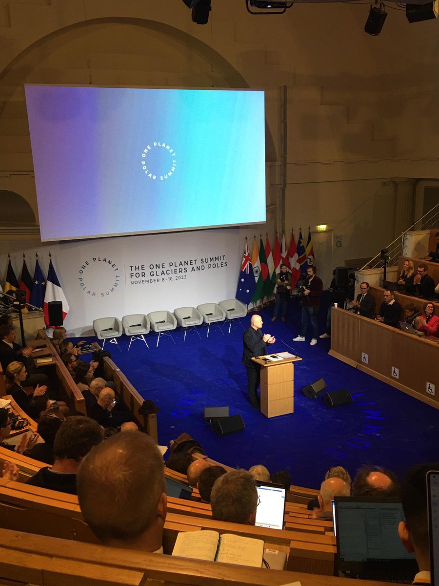 Opening of the #OnePlanet #PolarSummit today in #Paris with @O_Poivre_dArvor @ChappellazJ and #IceMemory team in the room together with 40 countries head of states and scientists for the Paris call for the poles and glaciers #meltingice #ClimateAction