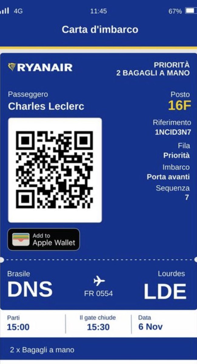 Ryanair farebbe meglio a regalargli al grande <a href="/charles_leclerc/">Charles Leclerc</a> un boing per i suoi viaggi… compreso di tutti i comfort… <a href="/scuderiaferrari/">Scuderia Ferrari HP</a> @leclercsupportsystem @charles_leclerc_italianfanclub @formula1it