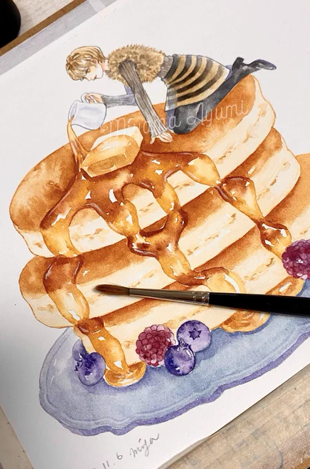 パンケーキ#透明水彩 
