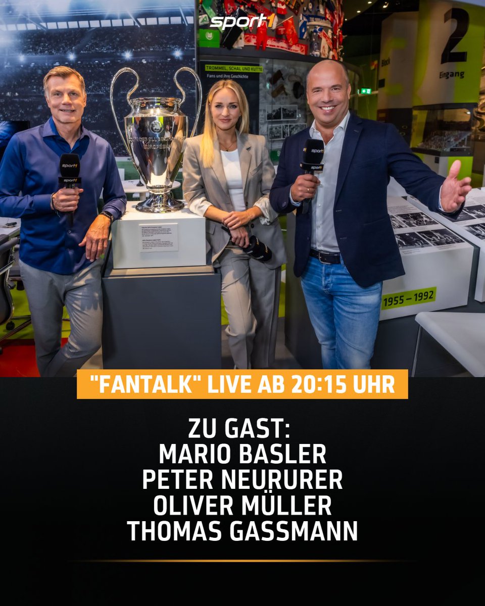 Der 'Fantalk' erreicht am Dienstagabend 480.000 Zuschauer (Z3+) in der Spitze! Heute geht es im @fussballmuseum mit unserem Top-Team @thomashelmer5, @k_kleinfeldt u. @HaddiThoene u. illustren Gästen weiter mit viel Diskussionsstoff zu #FCBvGS u. #SSCFCU. @SPORT1 #UCL