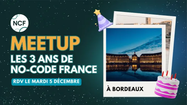 Marinos ☀️ (@marindassignies) on Twitter photo Je serai au <a href="/MeetupFR/">Meetup France</a> NoCode organisé par <a href="/NoCodeFrance/">NoCodeFrance</a> à #Bordeaux pour fêter leurs 3 ans ☀️
N'hésitez pas à passer représenter la tech du Sud-Ouest 💪 Je serai au <a href="/MeetupFR/">Meetup France</a> NoCode organisé par <a href="/NoCodeFrance/">NoCodeFrance</a> à #Bordeaux pour fêter leurs 3 ans ☀️
N'hésitez pas à passer représenter la tech du Sud-Ouest 💪