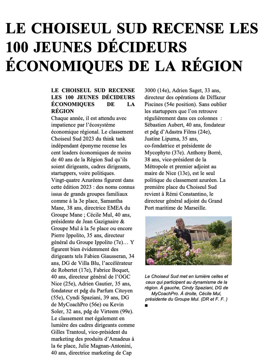 🌏 Rayonnement national & international! Merci Var Matin de mettre en avant notre déploiement en Côte d'Ivoire avec @risingSUD et merci à Monaco Matin pour le relais @instchoiseul Sud où @JustineLipuma figure encore parmi les 100 jeunes décideurs éco de la région.