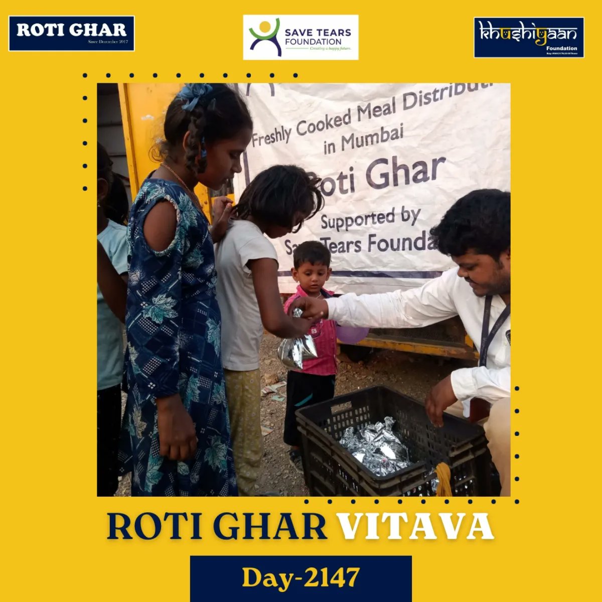 Date : 31-10-2023 Location : Delhi Valsad Bangalore Odisha Roti Ghar : Day 2147 'The highest of distinctions is service to others' Be kind to everyone and spread happiness across! . #upliftingsociety #helpingothers #feedingkids #hungerfree #Hungerfreeindia #Kidsofrotighar