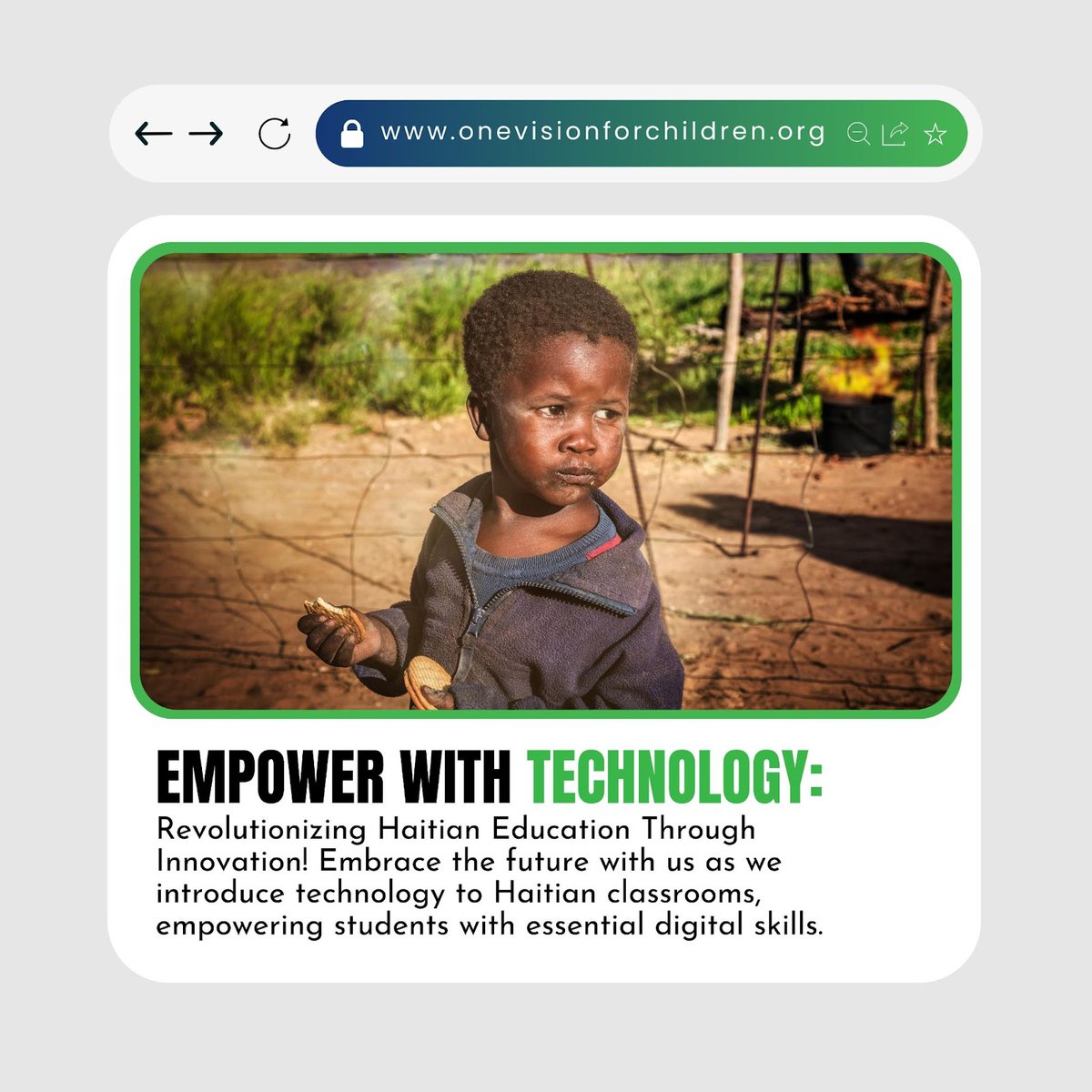 OneVisionforCh1's tweet image. Embrace the future with us as we introduce technology to Haitian classrooms, empowering students with essential digital skills. Together, let's unlock boundless possibilities and bridge the digital divide. 
----
Learn More at onevisionforchildren.org
.
#TechForProgress