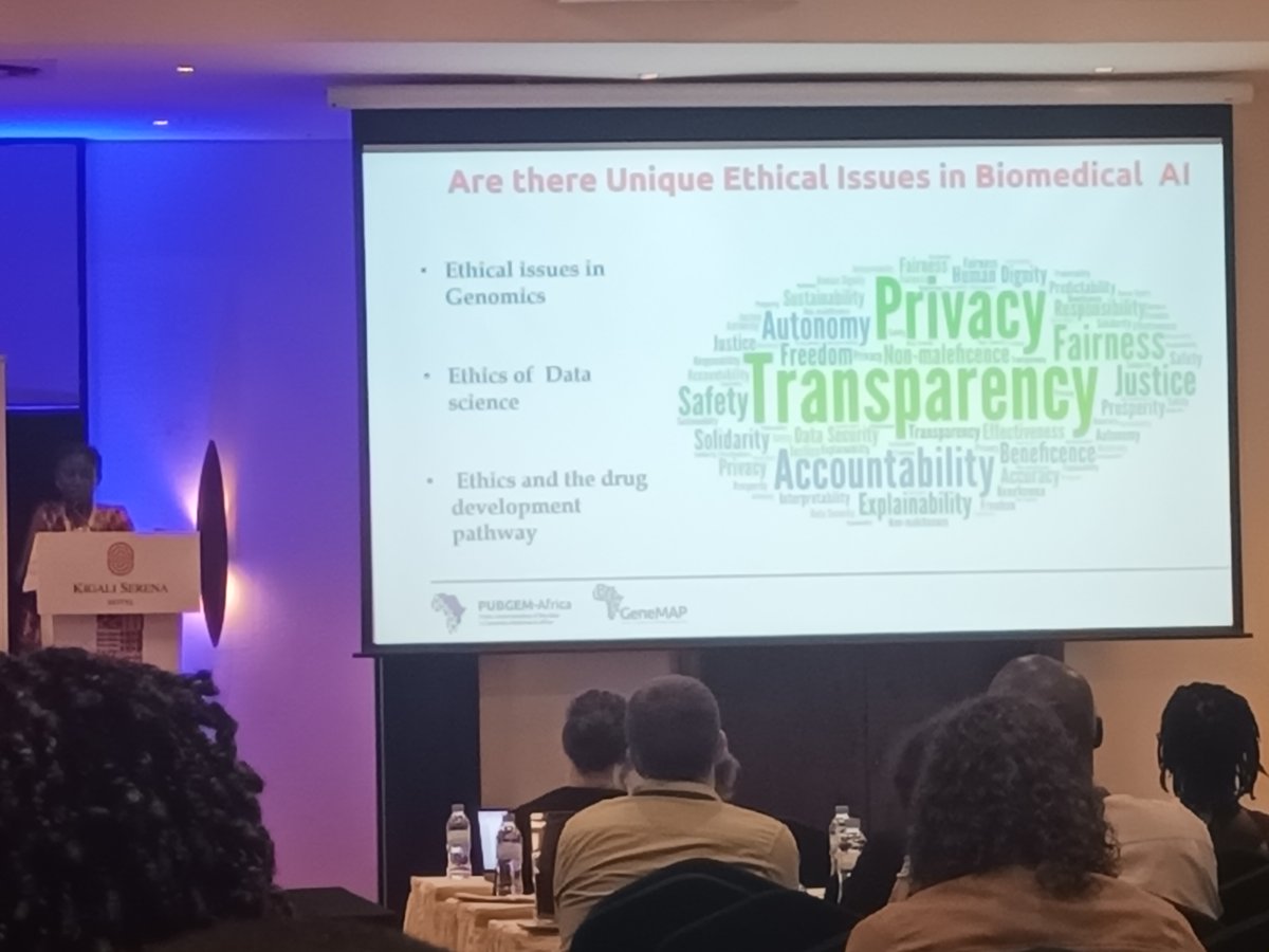 Synthia Nchangwi Munung is talking at the <a href="/DSI_Africa/">DS-I Africa</a> consortium meeting on equity and ethics in AI. Under representation in datasets will lead to bias and inequity. We need better, more diverse training datasets for African applications. <a href="/eLwazi_ODSP/">eLwazi ODSP</a>