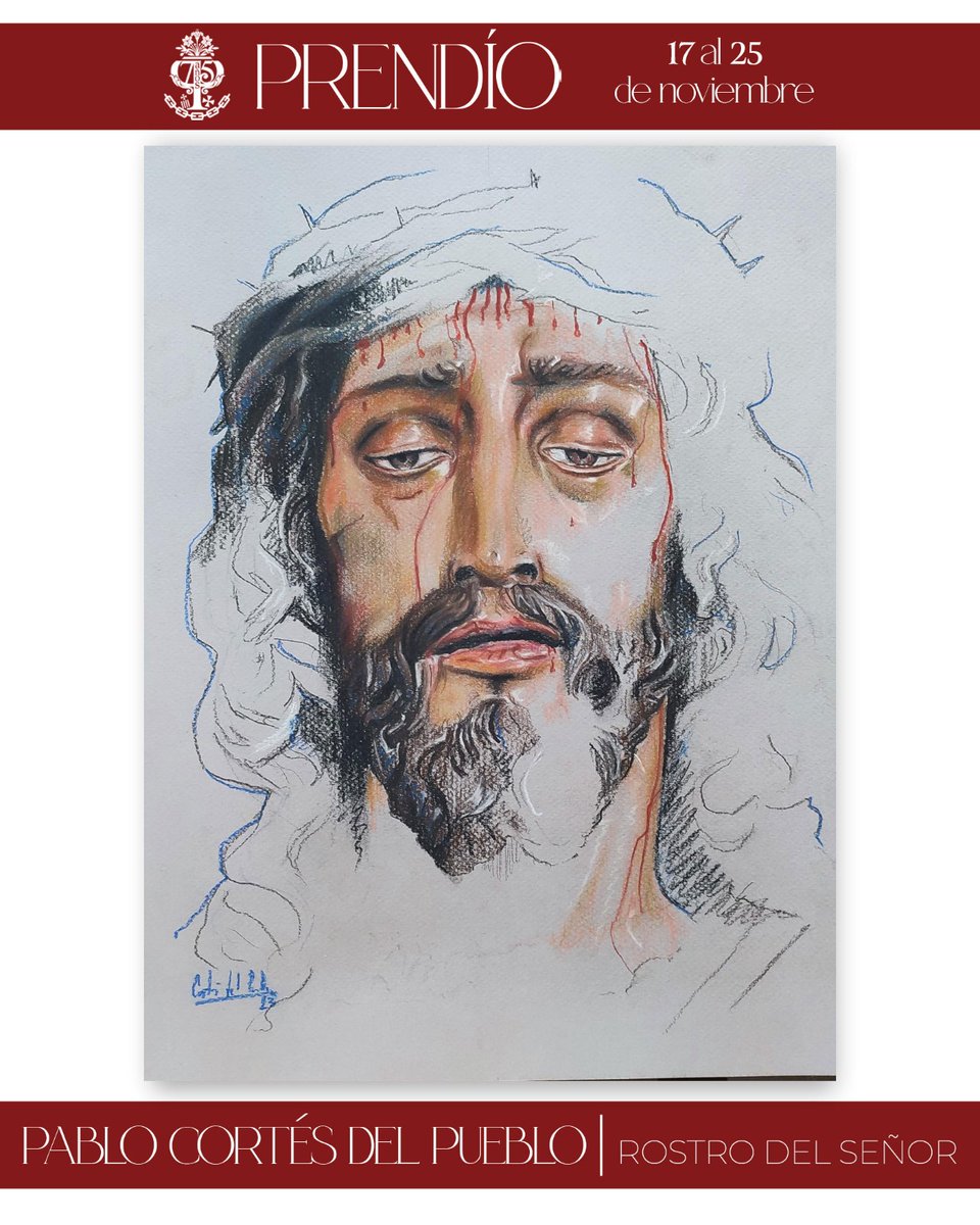 6. 𝑪𝙤𝒓𝙩𝒆́𝙨 𝙙𝒆𝙡 𝙋𝒖𝙚𝒃𝙡𝒐 (<a href="/cortesdelpueblo/">P. Cortés Del Pueblo</a>)
"Rostro del Señor"
Lápiz pastel sobre papel
30x40 cm

#elPrendimiento75
#ArtePrendío