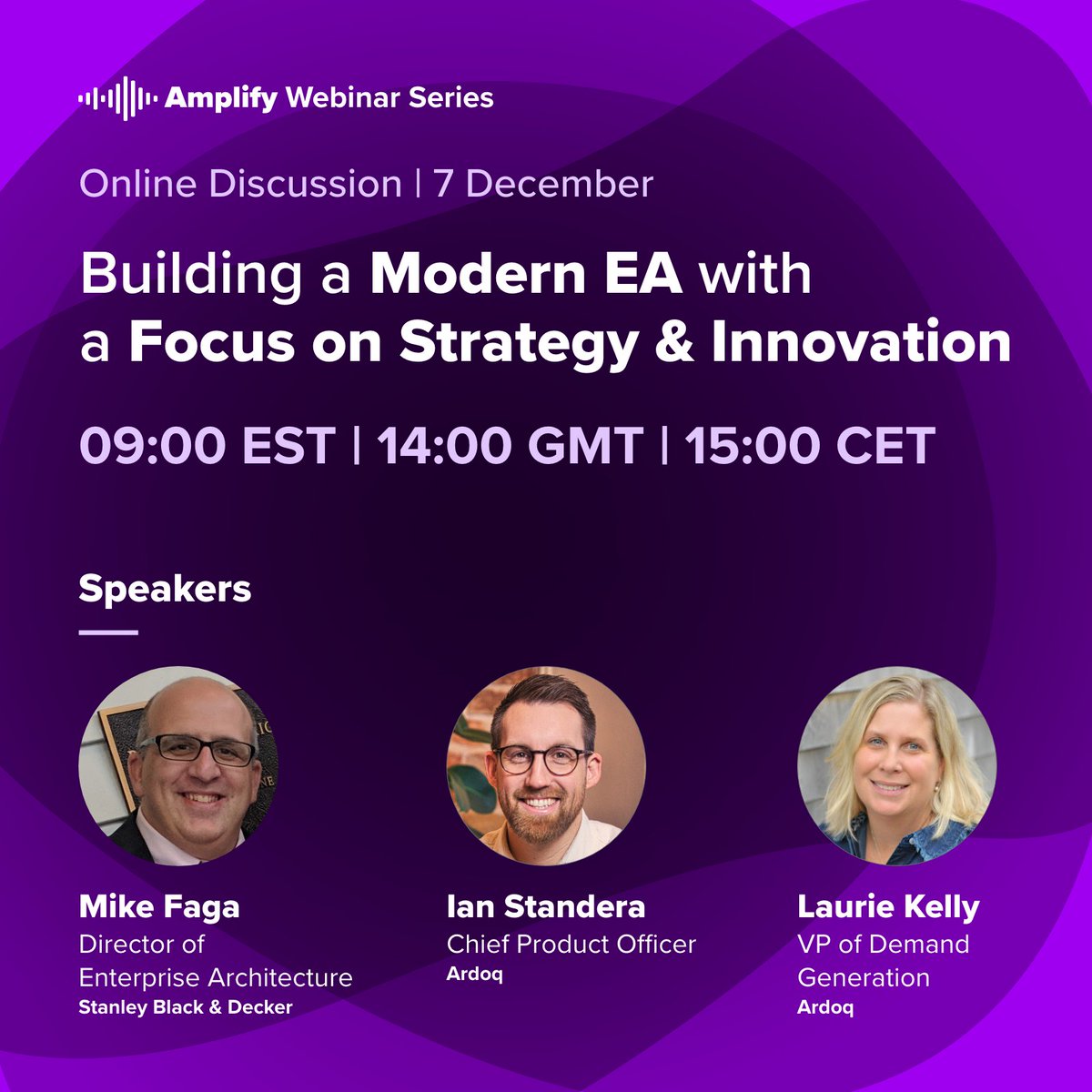 📣 New #AmplifyWebinar! 🚀 Join us on 7 December for a deep dive into modern #EnterpriseArchitecture. Michael Faga &amp; Ardoq's experts will share insights on aligning EA with business goals.

Empower impactful decisions—register now: content.ardoq.com/amplify-decemb…