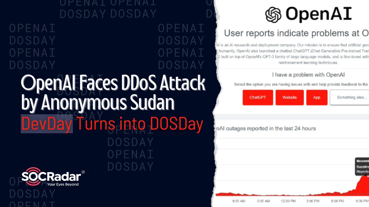 📢 #OpenAI faced a #DDoSattack by #AnonymousSudan. The incident comes after OpenAI #DevDay, which was held on November 6, 2023. 

Check your domain’s or subnet's resilience against #DoS attacks👇
socradar.io/labs/dos_resil… 

#CyberSecurity #SkyNet #DDoS