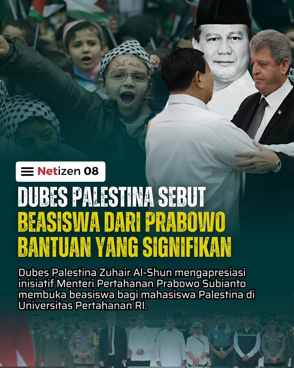 Salut dengan kerja kongkrit RI untuk Indonesia. Terima kasih juga Pak Menhan! <a href="/prabowo/">Prabowo Subianto</a> sayang bapak banyak banyak! #ProPalestina