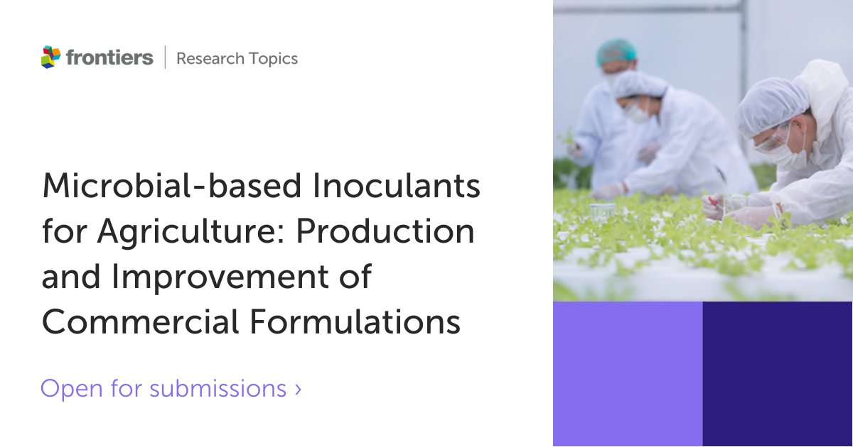 FrontMicrobiol's tweet photo. Last chance to submit to this Research Topic in Industrial Microbiology, led by Dr. Marika Pellegrini.
Help us promote the growth of this research field! 🌱
Read more ⬇️
https://t.co/88U08dOb4A
#Biostimulants #Biopesticides #Inoculants https://t.co/oTaqOAWJbl