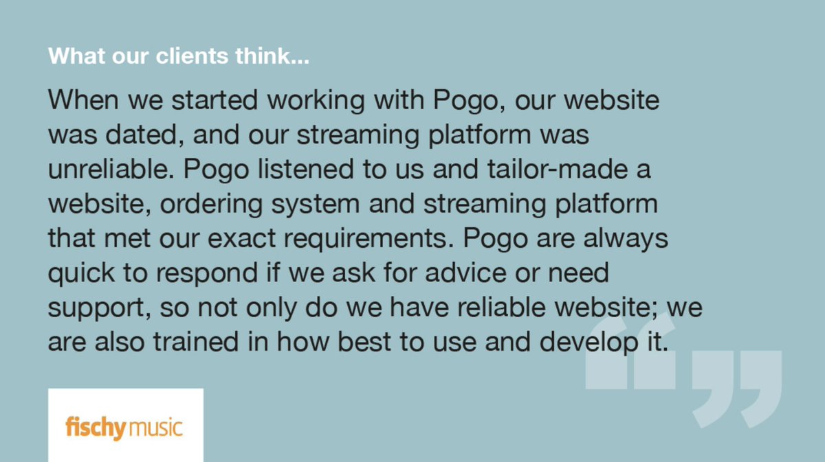 PogoDigitalLab's tweet image. Don't listen to us, listen to our clients.
We offer a range of services, including designing, architecting, building and deploying web and mobile solutions across multiple platform. 
Find out how we can help you 👉 info@pogo-studio.com
#digitalagency #websupport #umbraco