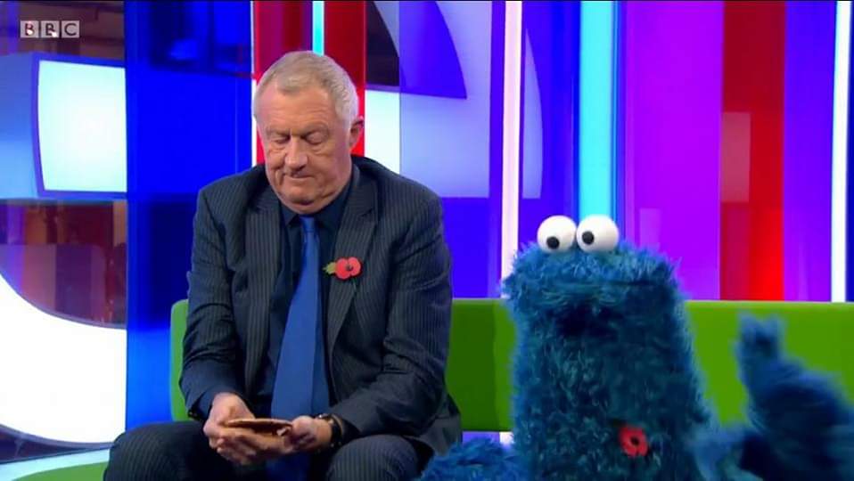 It's the 7 year anniversary of when Dad went on the One Show and they put a poppy on the muppet (and then they put one on the Cookie Monster as well)