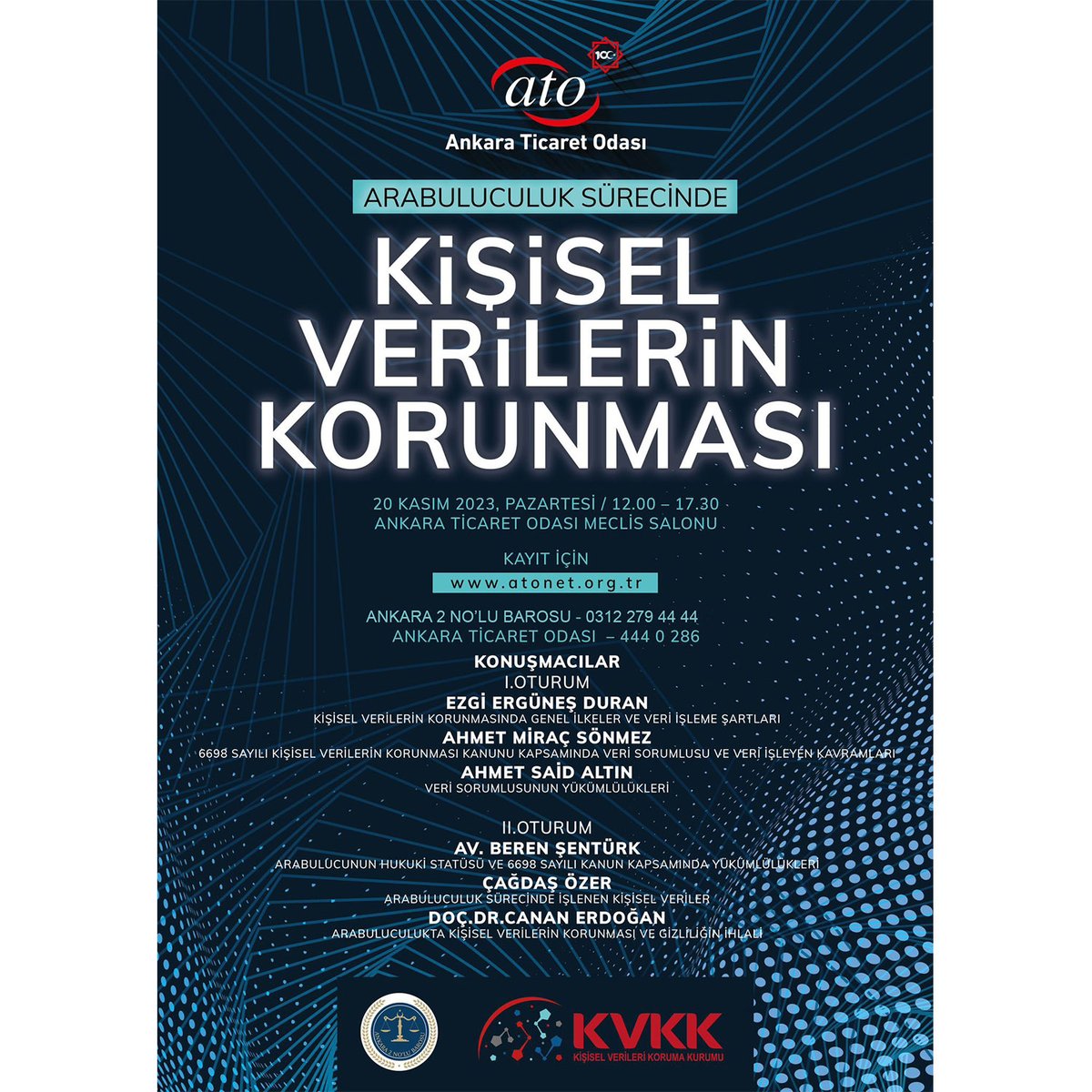 ankara2barosu's tweet photo. Baromuz, Kişisel Verileri Koruma Kurumu (KVKK) ve Ankara Ticaret Odası (ATO) iş birliği ile düzenlenen “Arabuluculuk Sürecinde Kişisel Verilerin Korunması Programı”nda sizleri de aramızda görmekten mutluluk duyarız.
Programımız kontenjanla sınırlıdır.
Lütfen 17.11.2023 tarihine kadar dönüş yapınız.
LCV: 0312 279 44 44 
 
#ankara2nolubarosu