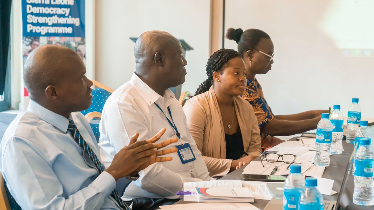 ALFREDFORNAH1's tweet photo. Exciting times on Day 2 of Sierra Leone #Democracy Strengthening Programme Review Workshop!
@Int_IDEA delved deep into profound discussions with our partners, exploring their invaluable insights and shaping priorities to respond to changes in the #postelections context.🤝🇸🇱 https://t.co/xEAJNNTqnE