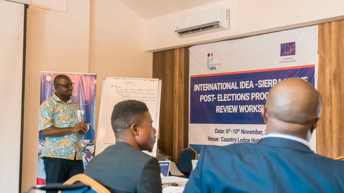 ALFREDFORNAH1's tweet photo. Exciting times on Day 2 of Sierra Leone #Democracy Strengthening Programme Review Workshop!
@Int_IDEA delved deep into profound discussions with our partners, exploring their invaluable insights and shaping priorities to respond to changes in the #postelections context.🤝🇸🇱 https://t.co/xEAJNNTqnE