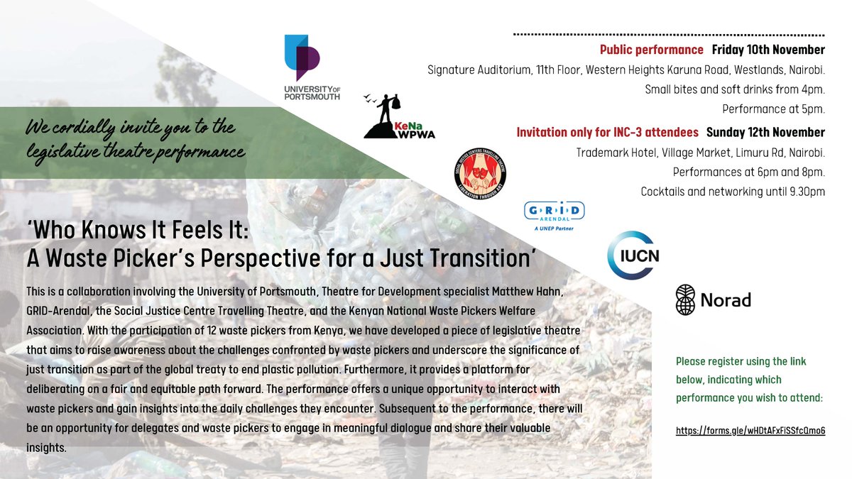 Waste pickers have an important message to deliver ahead of #INC3 - if you are in Nairobi come along to find out more <a href="/GRIDArendal/">GRID-Arendal</a> <a href="/UoPPlastics/">Revolution Plastics Institute</a> @ErikaEHughes <a href="/hahn_matthew/">matthew hahn</a>