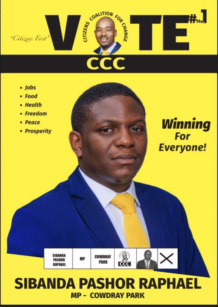 Cowdray Park Constituency this is your prefered candidate @pashor_sibanda who was recalled by Tshabangu & his handlers. Lets us come out in huge numbers in the up coming by-elections & punish the regime. Our President is Advocate @nelsonchamisa.