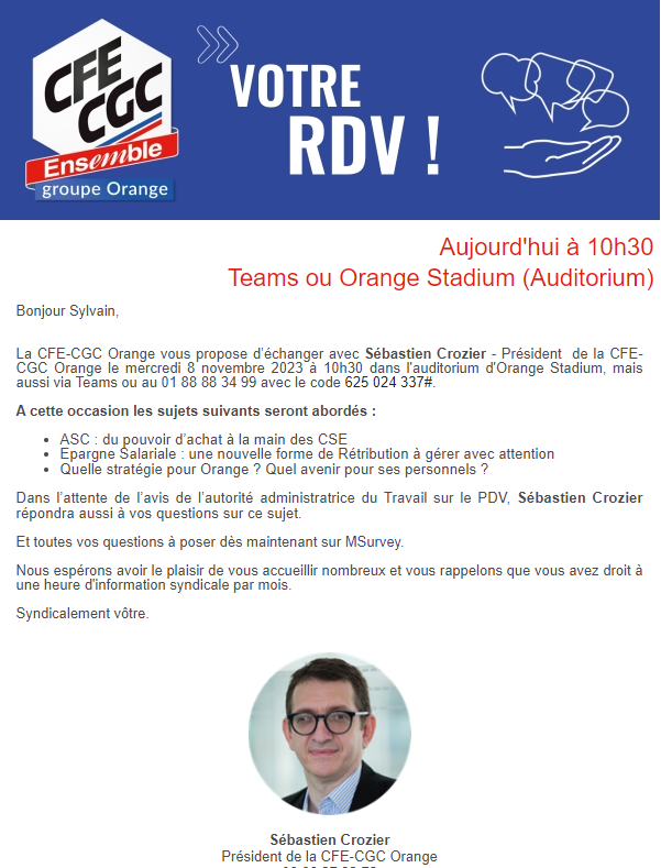 l'HIS, c'est maintenant <a href="/CFECGCOrange/">CFE-CGC Orange</a> avec <a href="/SebCrozier/">Sébastien Crozier</a>