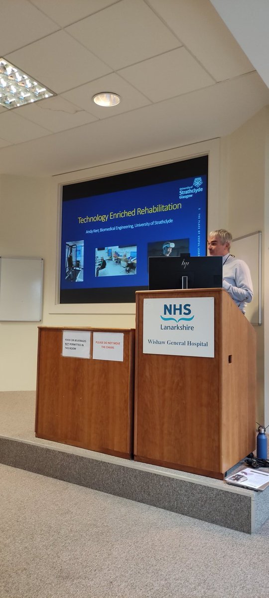 Kicking off the launch of our fantastic collaboration between @UniStrathclyde @NHSLanarkshire and @InnervaGroup is the co-director of our Co-Creation rehab centre @AndyKerrBME 🤩 We can't wait for more presentations to come this morning #stroke #CHSS #rehabilitation #Innovation