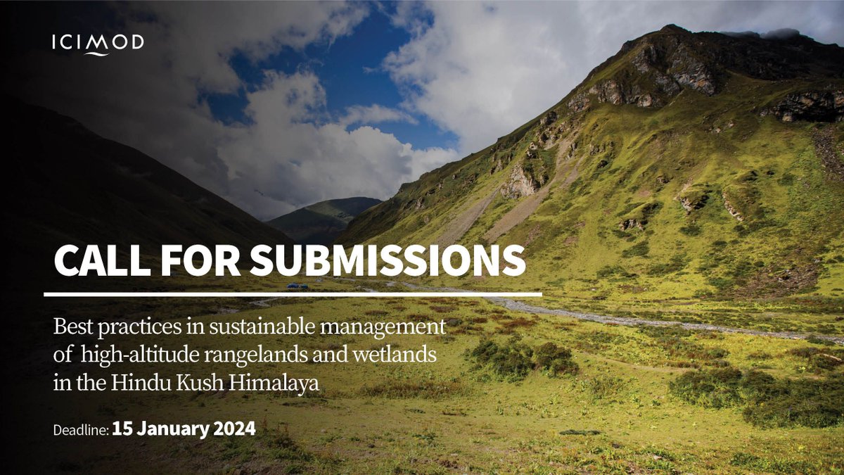 Exciting #GrantOpportunity 🌿

We're offering a #grant to support best practices in #SustainableManagement t of high altitude #rangelands & #wetlands in the #HinduKushHimalaya 

Apply now👉hkh.pub/RangelandGrant…

#EcoHeroes #EcosystemPreservation #CommunityEmpowerment