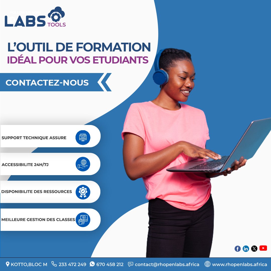 RhopenLabs's tweet image. Vivez une expérience immersive grâce à 𝐋𝐀𝐁𝐒 𝐓𝐎𝐎𝐋𝐒, l’outil innovant et convivial, qui fonctionne sur tous les supports.

PLUS D’INFOS:
☎ +237 670 458 212
☎ +237 696 560 854
☎ +237 233 472 249
🌐rhopenlabs.africa

#Rhopenlabs #Labstools #etudiant #formation