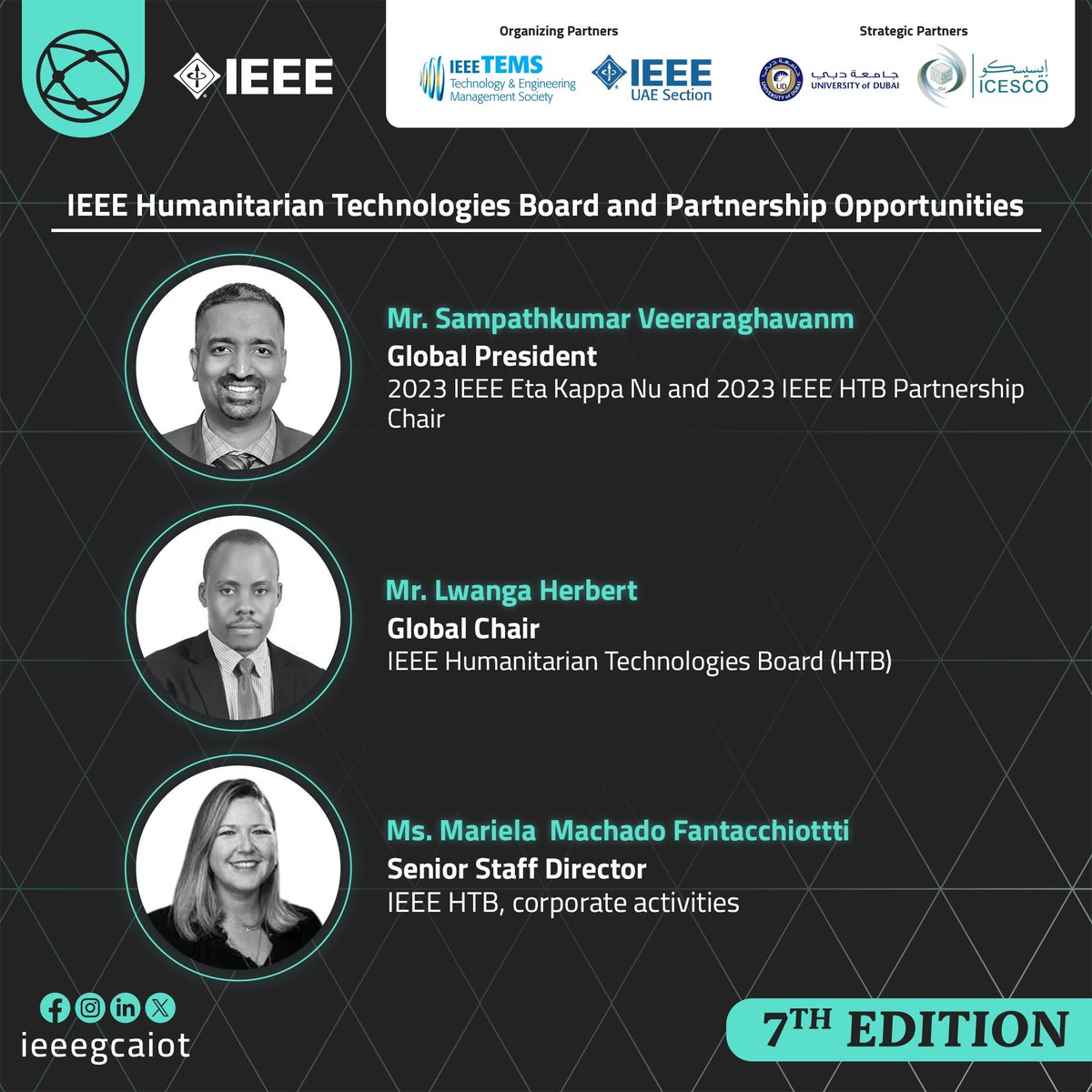 ieeegcaiot's tweet image. Join us for an enlightening panel discussion at the 7th IEEE GCAIoT on &apos;Empowering Humanity through IEEE Humanitarian Technologies Board (HTB)&apos;.

Register now and be part of the conversation!
gcaiot.org/registration

#IEEEGCAIoT #HumanitarianTech #EmpowerHumanity