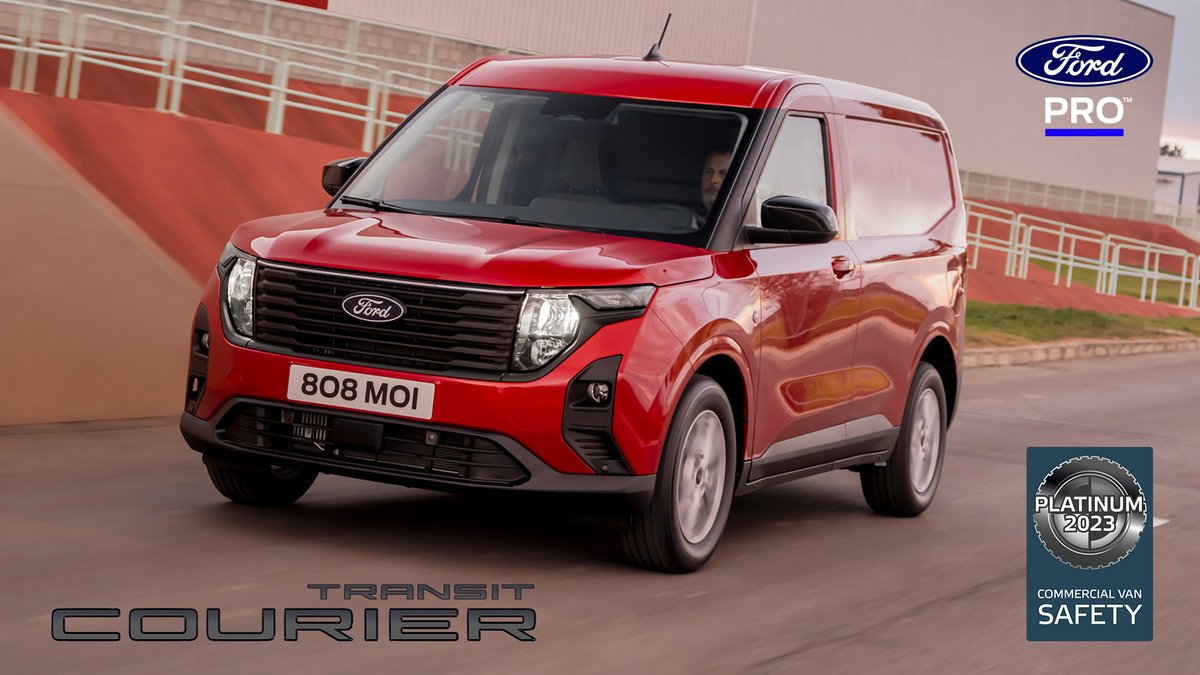 FordNewsEurope's tweet image. Guess which van received the only platinum rating from @EuroNCAP so far this year?   

🎉 The all-new #FordTransit Courier! 🎉   

Our latest compact van offers enhanced safety and big productivity. 💪  

#FordPro